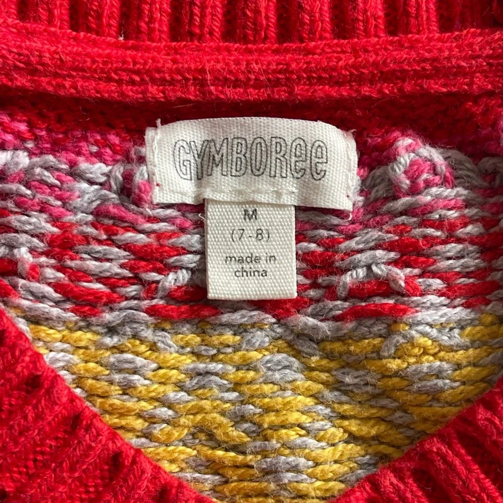 Gymboree Kids Gray Rainbow Fair‎ Isle Knit Sweater Size M 7-8 140189710 Holiday
